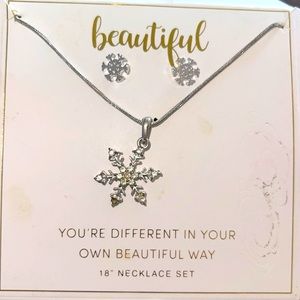 Snowflake earrings, and necklace set